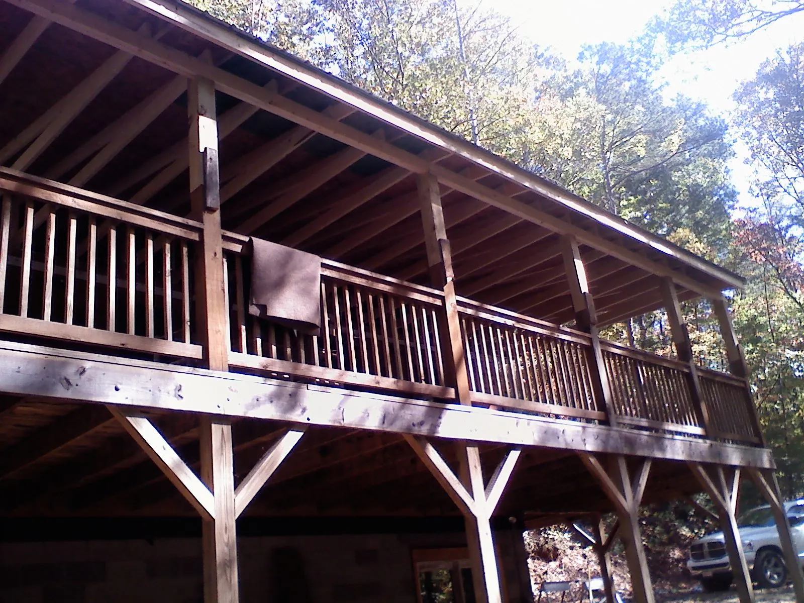 Timber framing under a new elevated porch and deck — Roof Leak Repair in Denison by Roofing Brothers